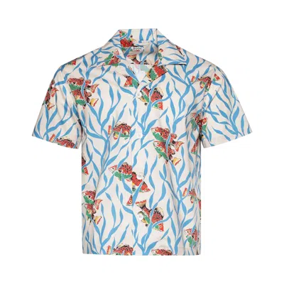 Pre-owned Bode Swimmers Short-sleeve Shirt 'white/multicolor' | Men's Size Xl