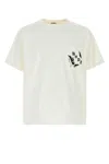 Bode Men White Cotton Oversize Leaf T-shirt In Neutral