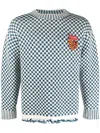 Bode Talsi Checkerboard-pattern Sweater In 蓝色