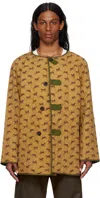 Bode Tan Crittendon Liner Reversible Coat In Brown Green