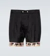 Bode Taureau Printed Silk Boxers In Black