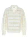 Bode White Poplin Shirt In Cream