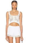 Bode Tennis Lace Tank Top In Cream