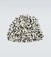 Bode Textured Wool Beanie In Black Cream