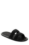Bode Leather-trimmed Woven Raffia Slides In Black