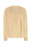 Bode Cream Satin Threadwork Blouse