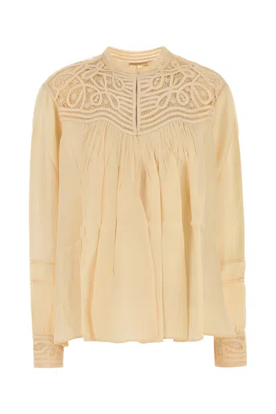 BODE BODE CREAM SATIN THREADWORK BLOUSE