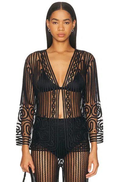 Bode Threadwork Top In Black