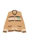 Bode Timber Stripe Cardigan In Brown
