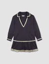 Bode Tinsel Tape Cotton Minidress In Black
