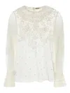 Bode White Mesh Middlemist Blouse In White