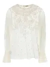 Bode White Mesh Middlemist Blouse