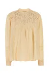 Bode Cream Satin Threadwork Blouse In White