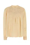 Bode Cream Satin Threadwork Blouse In White