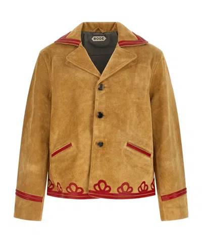 BODE TREFOIL LONG-SLEEVED LEATHER JACKET