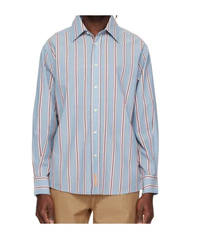Bode Triped Shirt In Blue