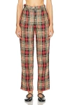 Bode Truro Plaid Trouscer In Red