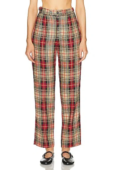 Bode Truro Plaid Trouscer In Red