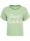 Bode Green & Off-white 'truro' Stripe T-shirt In Green