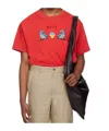 Bode Twin Parakeet T-shirt In Red