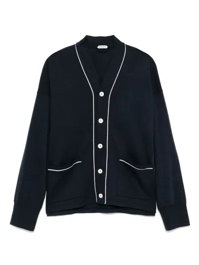 Bode Uniform Cardigan In Blau