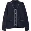 Bode Uniform Cardigan In Navy