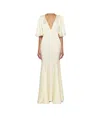 Bode Off-white Satin Claret Maxi Dress In White