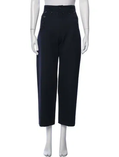 Pre-owned Bode Virgin Wool Wide Leg Pants In Blue