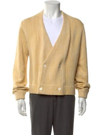 Pre-owned Bode V-neck Long Sleeve Cardigan In Yellow