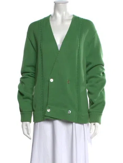 Pre-owned Bode V-neck Sweater In Green