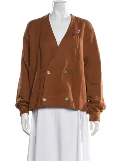 Pre-owned Bode V-neck Sweater In Orange
