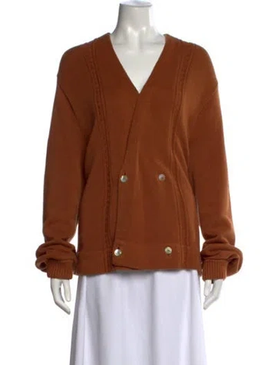 Pre-owned Bode V-neck Sweater In Orange