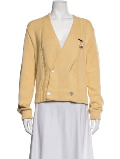Pre-owned Bode V-neck Sweater In Yellow