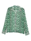 Bode Wave-pattern Shirt In Green
