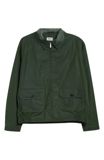 Bode Coach Waxed-cotton Blouson Jacket In Green