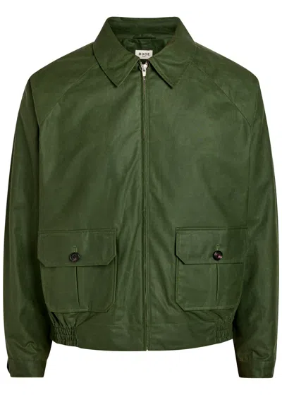 Bode Waxed Cotton Jacket In Green