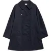 Bode Waxed Herringbone Peacoat In Navy