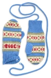 Bode Wedgewood Fair Isle Virgin Wool Mittens In Blue