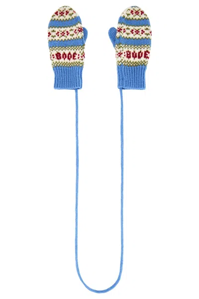 Bode Wedgewood Mittens In Blue