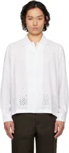 Bode Belvoir Broderie Anglaise Linen Shirt In White