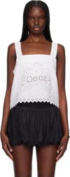 Bode Belvoir Broderie Anglaise Linen Tank In White White