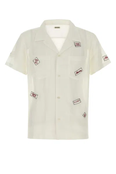 Bode On Air Convertible-collar Embroidered Cotton And Silk-blend Voile Shirt In White