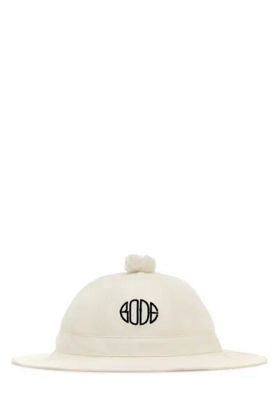 BODE BODE WHITE COTTON BUCKET HAT