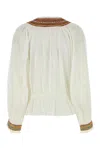 Bode Blusa Georgette In Cotone Bianco Donna In Creammulti