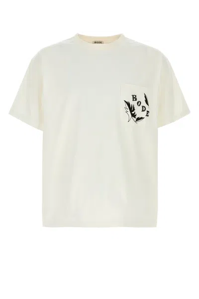 Bode Men White Cotton Oversize Leaf T-shirt In Neutral