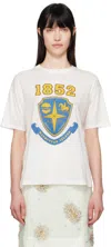 Bode White Crest Boxy T-shirt In Cream Cream