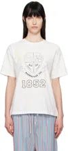 Bode White Crest Reversible T-shirt In Cream Cream