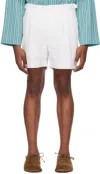 Bode White Double-button Shorts In White