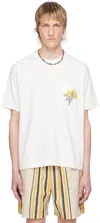 BODE WHITE EMBROIDERED BOUQUET POCKET T-SHIRT