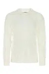 Bode White Embroidered Mesh Shirt In White